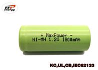 Pin sạc NIMH bền 4 / 5A1800mAh 1.2V với chứng nhận UL CE KC