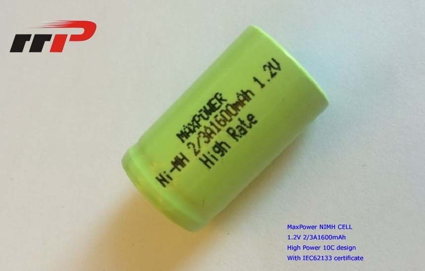 2 / 3A1600mAh 1.2V NIMH Pin sạc IEC62133 Tốc độ cao 10C