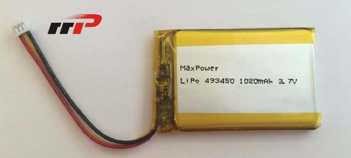 3.7V 493450 1020mAh Gói pin LiPolymer Samll IEC62133 dành cho GPS