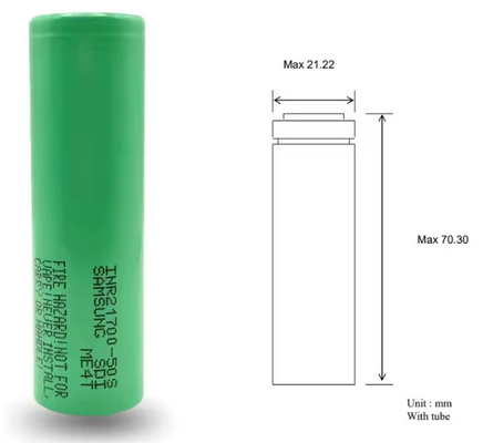 Đơn vị A 21700 Lithium cao tiêu thụ 21700 pin 3.6V 5000mAh INR21700-50S Max 45A xả