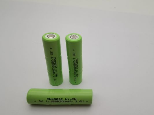 UL 3.6V 200mAh NIMH pin sạc lại 1/3BBB bộ pin NIMH tùy chỉnh sẵn sàng sử dụng pin NIMH tuổi thọ chu kỳ dài