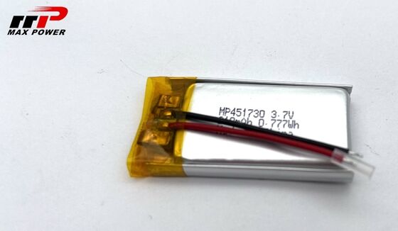 451730HP 210mAh 3.7V LiPolymer Battery pack for voice recorder