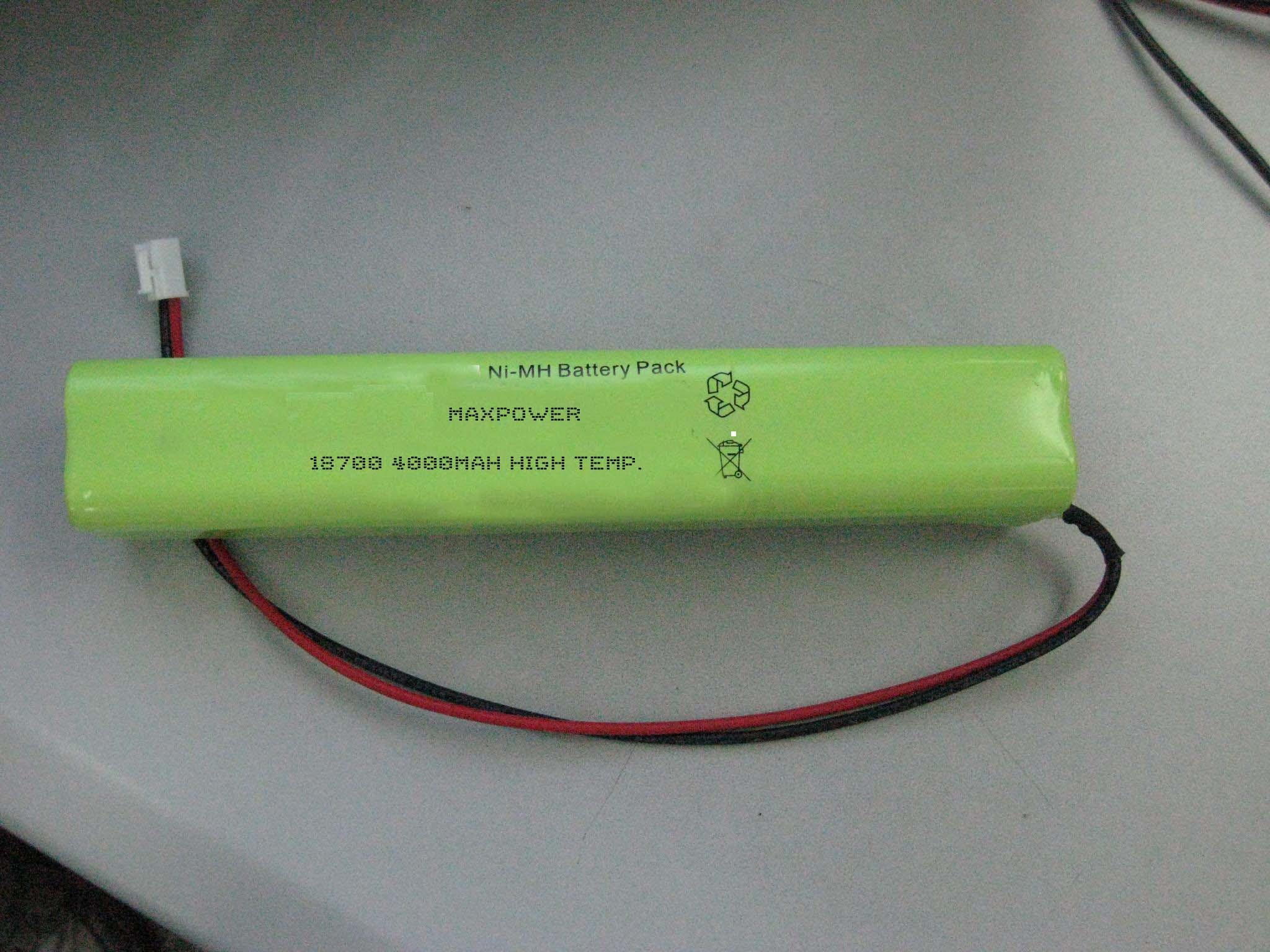 Pin chiếu sáng khẩn cấp nhiệt độ cao NIMH 18700 4000mAh 4.8V